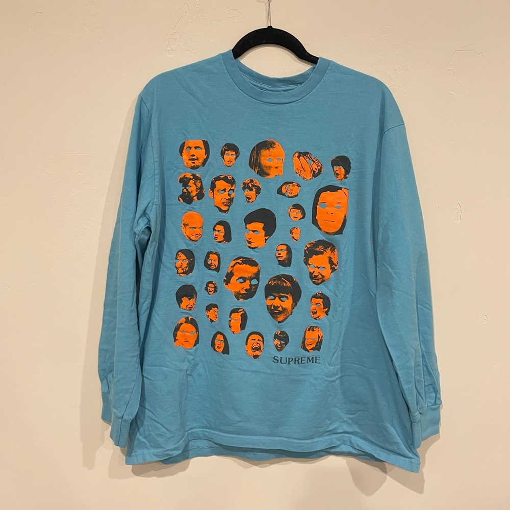 SUPREME BRAND FACES L/S BLUE ORANGE sz-L